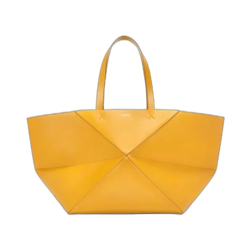 XXL Puzzle Fold Tote in shiny calfskin