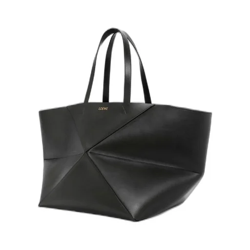 XXL Puzzle Fold Tote in shiny calfskin