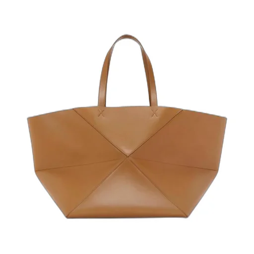 XXL Puzzle Fold Tote in shiny calfskin