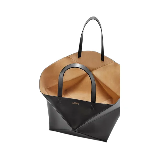 XXL Puzzle Fold Tote in shiny calfskin