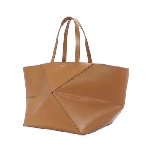 XXL Puzzle Fold Tote in shiny calfskin