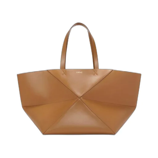XXL Puzzle Fold Tote in shiny calfskin