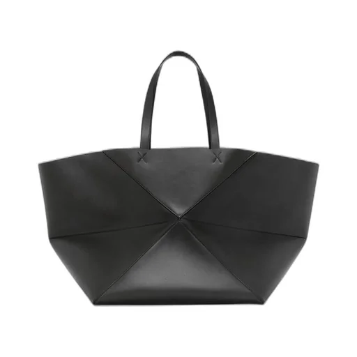 XXL Puzzle Fold Tote in shiny calfskin