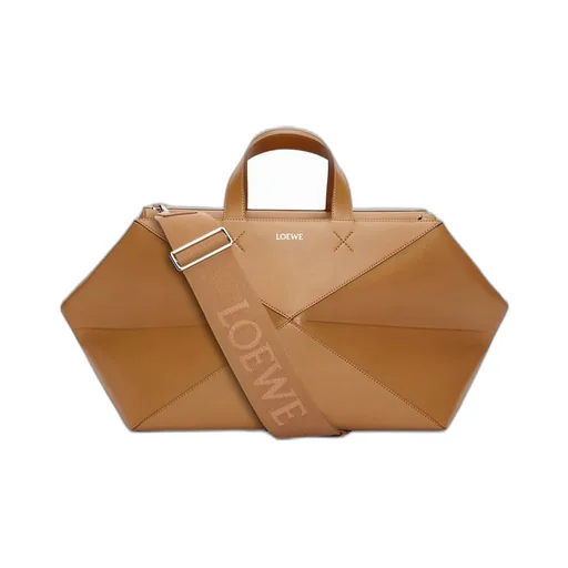 Medium Puzzle Fold duffle in shiny calfskin
