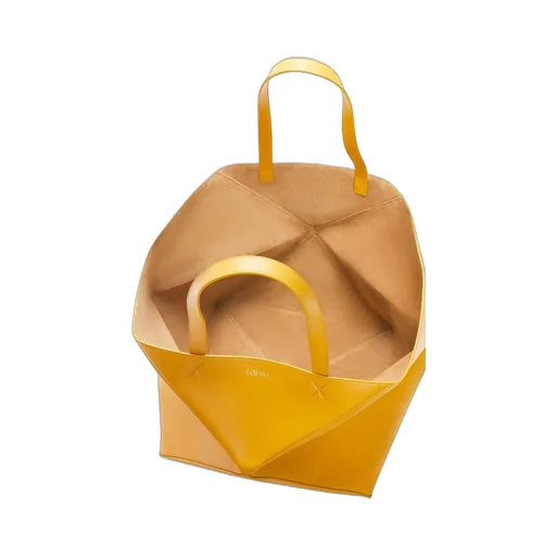 XXL Puzzle Fold Tote in shiny calfskin