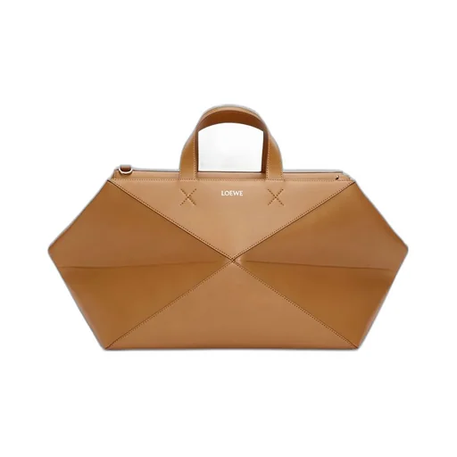 Medium Puzzle Fold duffle in shiny calfskin