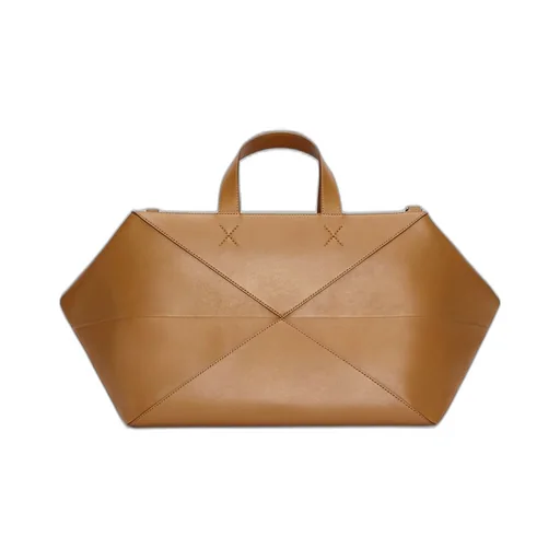 Medium Puzzle Fold duffle in shiny calfskin