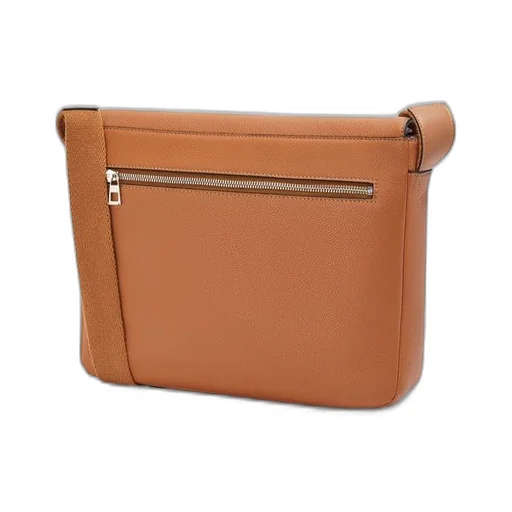 Military Messenger bag in soft grained calfskin