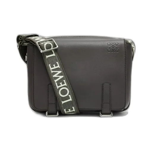 XS Military messenger bag in supple smooth calfskin and jacquard