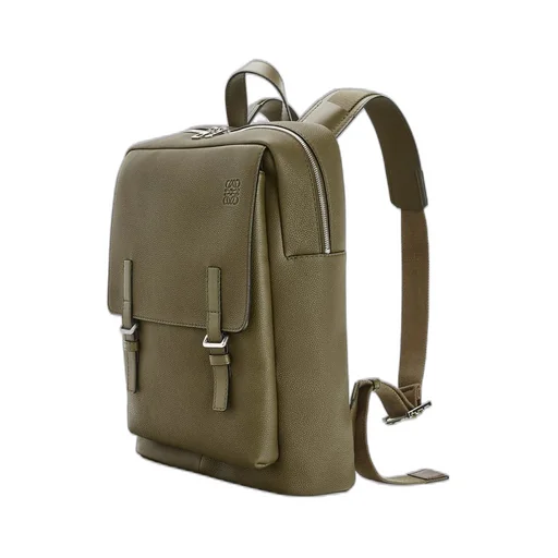 Military backpack in soft grained calfskin