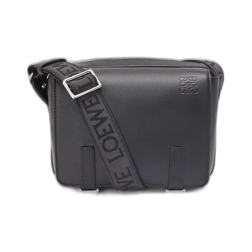 XS Military messenger bag in supple smooth calfskin and jacquard