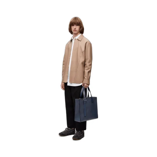 Buckle Zip tote in soft grained calfskin