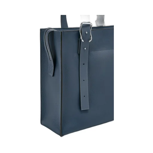Buckle Zip tote in soft grained calfskin