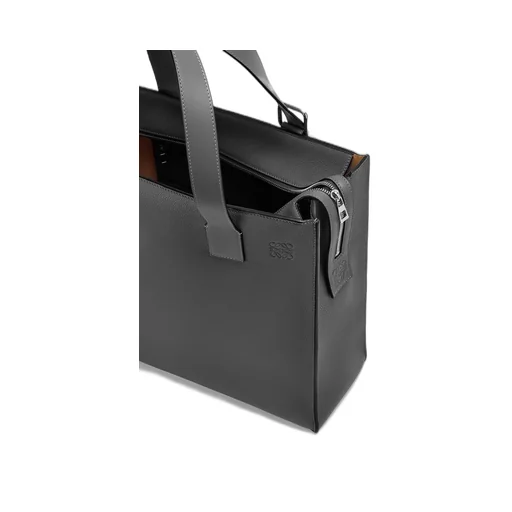 Buckle Zip Tote in soft grained calfskin
