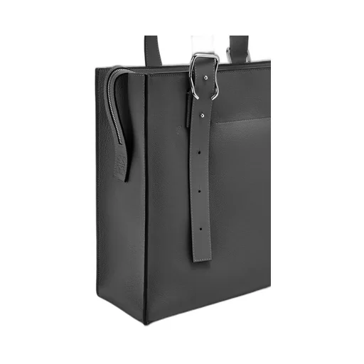 Buckle Zip Tote in soft grained calfskin