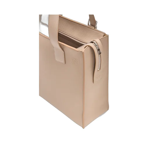 Buckle Zip Tote in soft grained calfskin