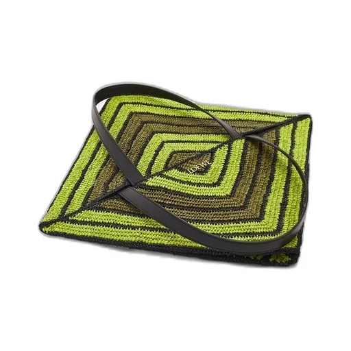 XL Puzzle Fold Tote in raffia