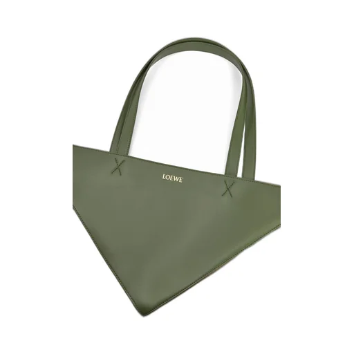 XL Puzzle Fold Tote in shiny calfskin