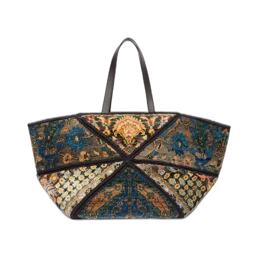 XXL Carpet Puzzle Fold Tote in silk and wool