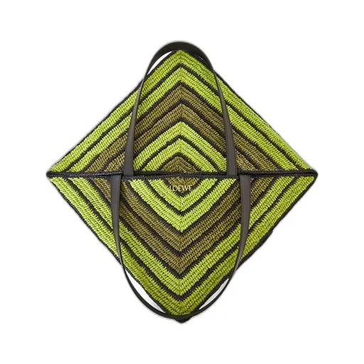XL Puzzle Fold Tote in raffia