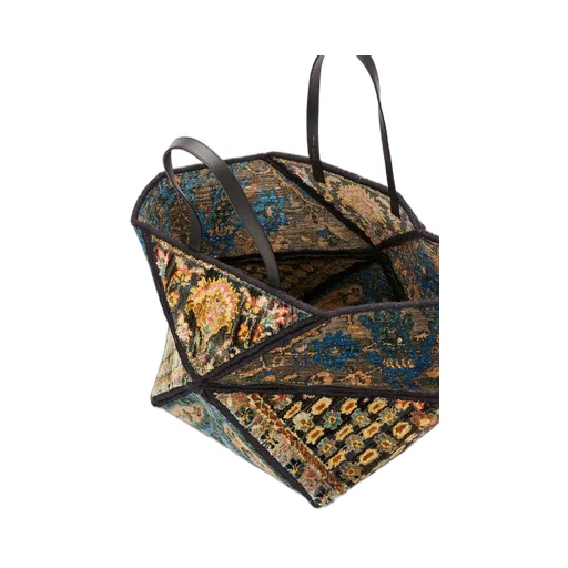 XXL Carpet Puzzle Fold Tote in silk and wool