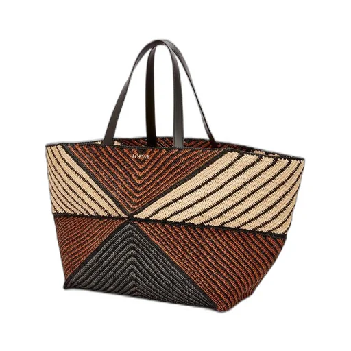 XXL Puzzle Fold Tote in raffia