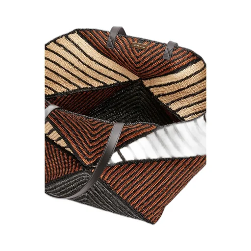 XXL Puzzle Fold Tote in raffia