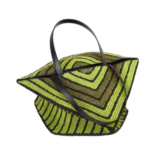 XL Puzzle Fold Tote in raffia