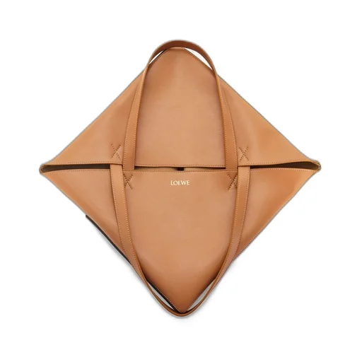 XL Puzzle Fold Tote in shiny calfskin