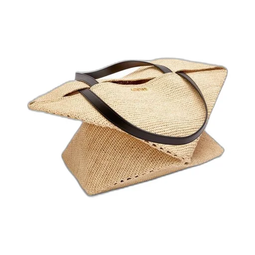 XL Puzzle Fold Tote in raffia