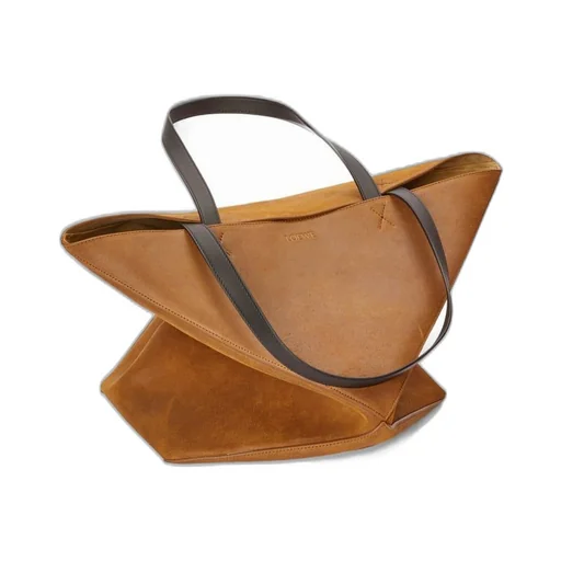XL Puzzle Fold tote in pressed suede
