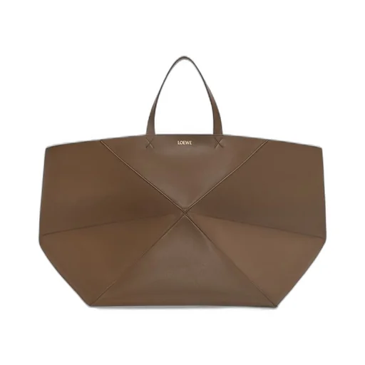 XXL Puzzle Fold Tote in shiny calfskin