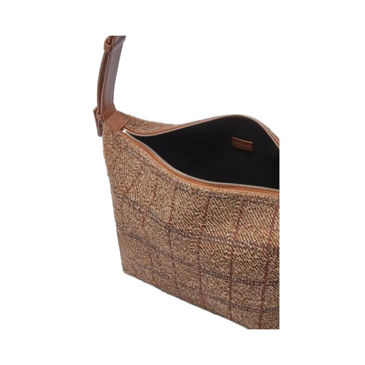Cubi Crossbody bag in tartan brushed suede