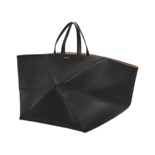 XXL Puzzle Fold Tote in shiny calfskin