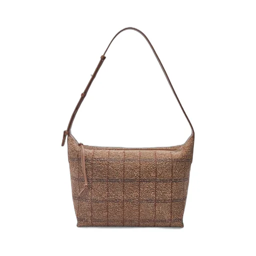 Cubi Crossbody bag in tartan brushed suede