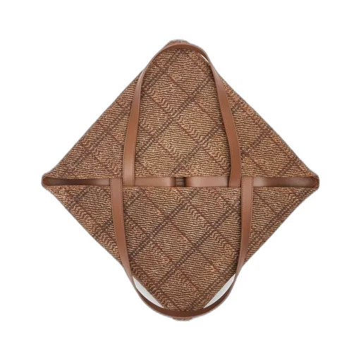 XL Puzzle Fold tote in tartan brushed suede