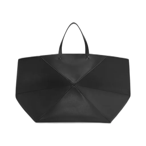 XXL Puzzle Fold Tote in shiny calfskin