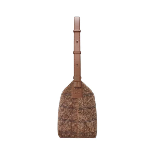 Cubi Crossbody bag in tartan brushed suede