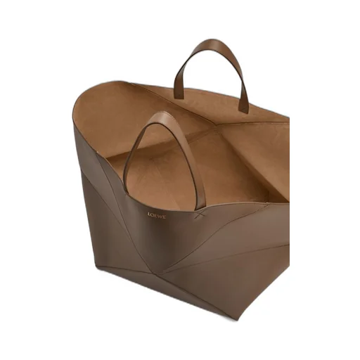 XXL Puzzle Fold Tote in shiny calfskin