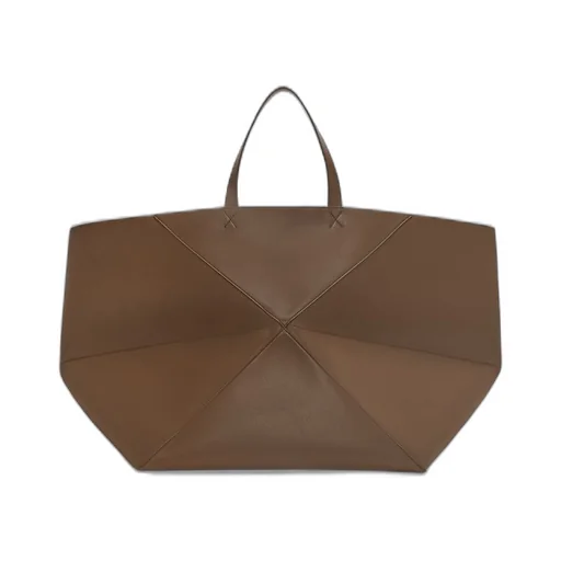 XXL Puzzle Fold Tote in shiny calfskin