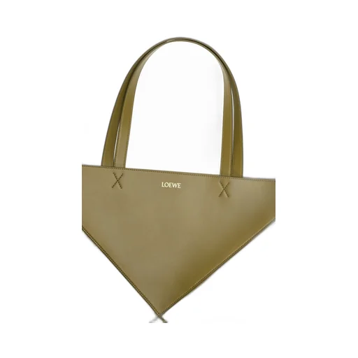 XL Puzzle Fold Tote in shiny calfskin