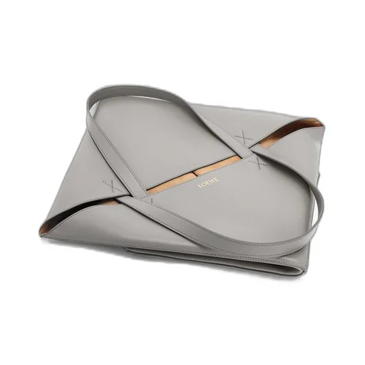 XL Puzzle Fold Tote in shiny calfskin