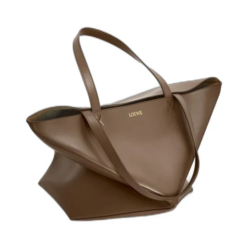 XL Puzzle Fold Tote in shiny calfskin