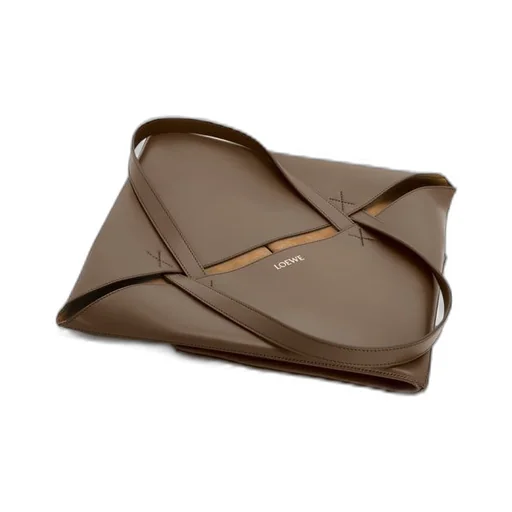 XL Puzzle Fold Tote in shiny calfskin
