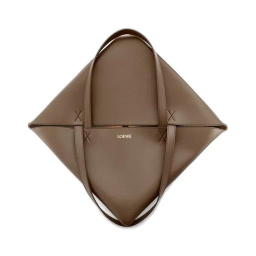 XL Puzzle Fold Tote in shiny calfskin