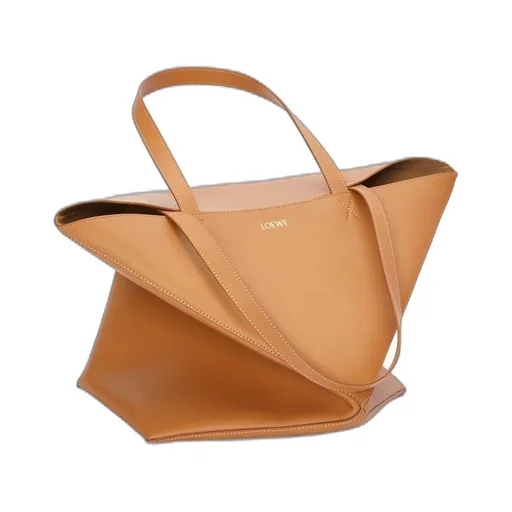 XL Puzzle Fold Tote in shiny calfskin