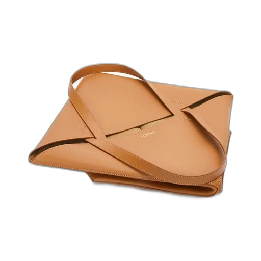 XL Puzzle Fold Tote in shiny calfskin