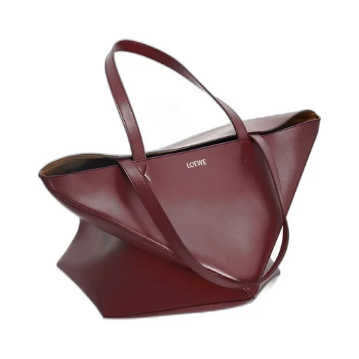 XL Puzzle Fold Tote in shiny calfskin
