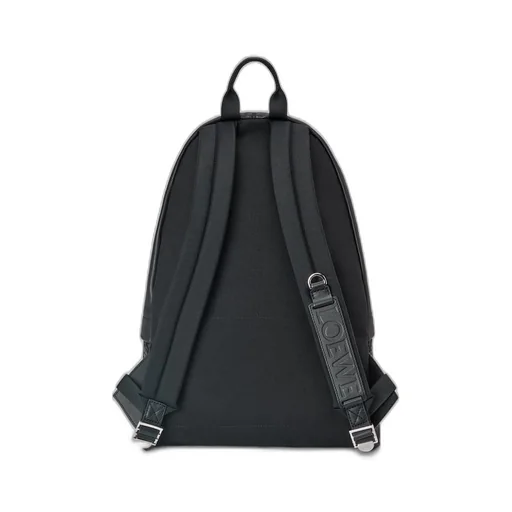 Round Slim Backpack in calfskin and Anagram jacquard