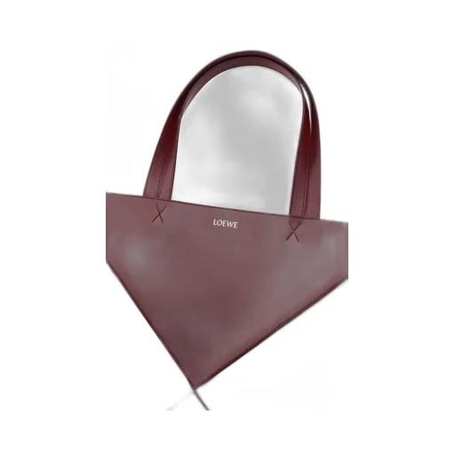XL Puzzle Fold Tote in shiny calfskin